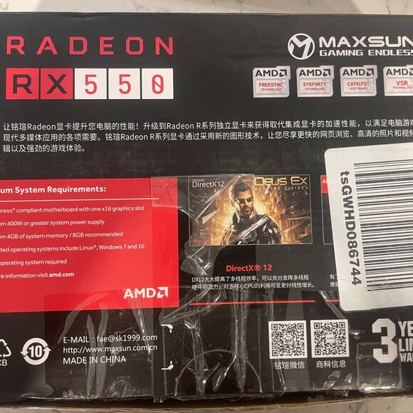 AMD Radeon RX 550 4GB GDDR5 ITX Computer PC Gaming Video Graphics Card GPU 128-B - Picture 4 of 7